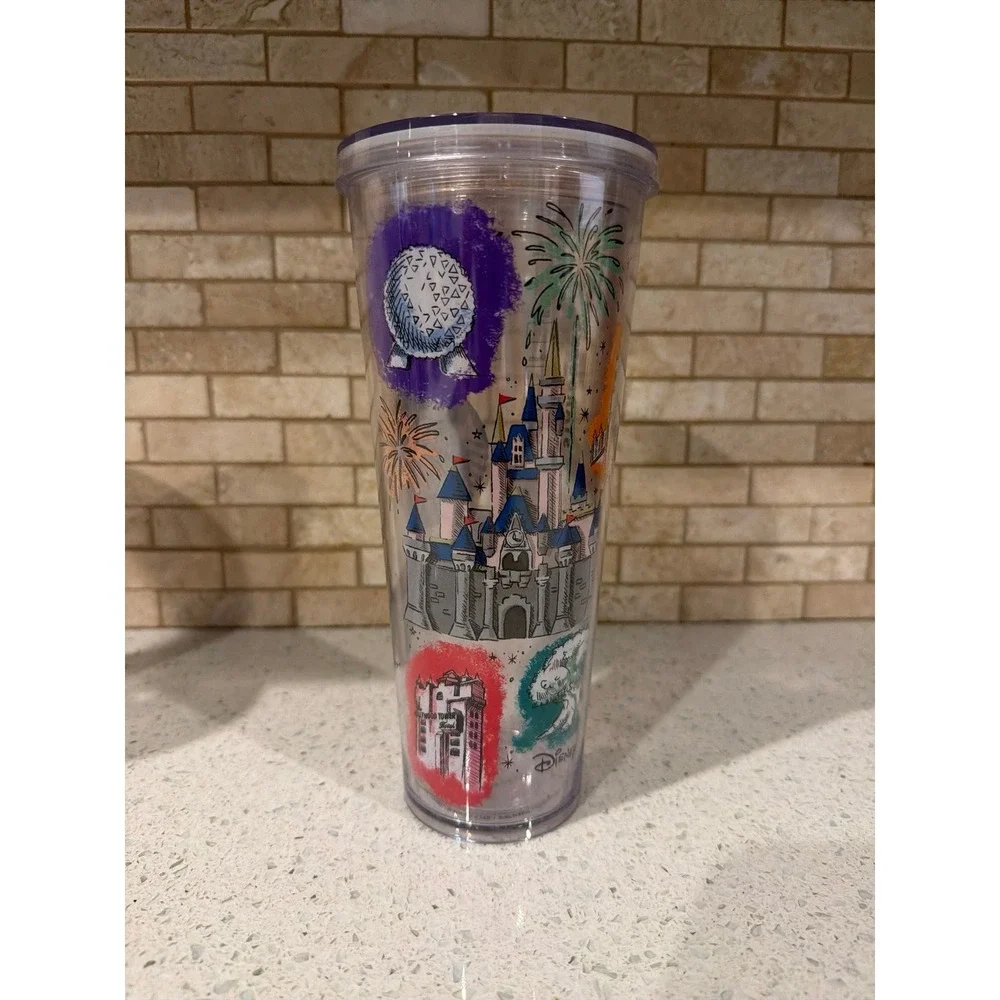Disney Parks Starbucks Travel Tumbler Set Castle EPCOT Magic Kingdom Animal King